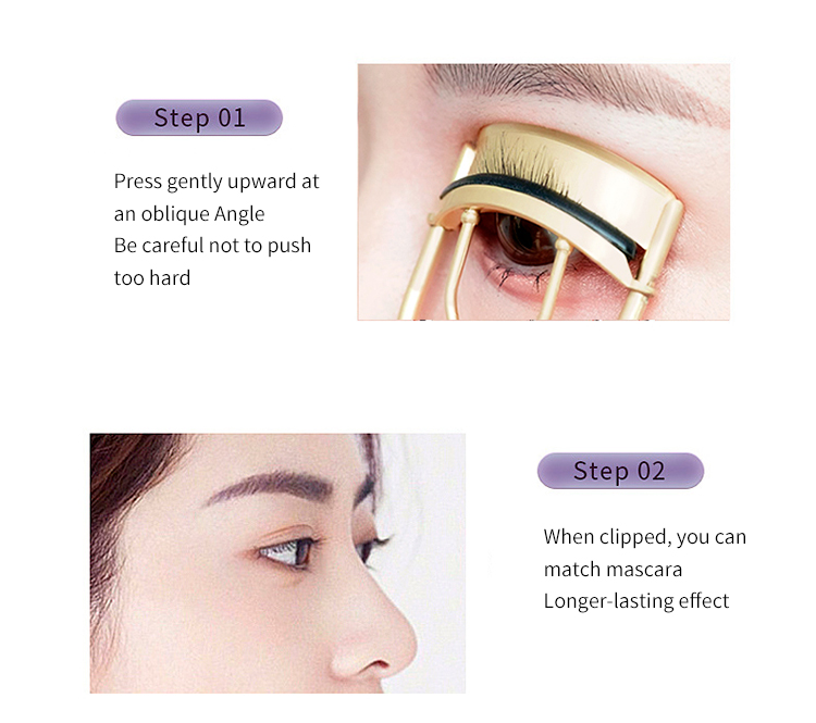 LMLTOP OEM 1pcs Golden Beauty Tools Eyelash Stainless Steel Eyelash Curler High Quality Curling Eyelashes Private Label SY520