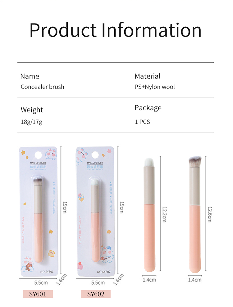 Hot sale LMLTOP 1pcs Round Top Single Makeup Brush Fashion Professional Concealer Brush Custom Logo Private Label SY601 SY602
