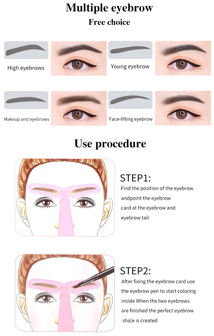 Yousha 4 Different Shapes Eyebrow Template Symmetry Eyebrow Stencils Eyebrow Stamp And Stencil Kit Multi-Function YD009