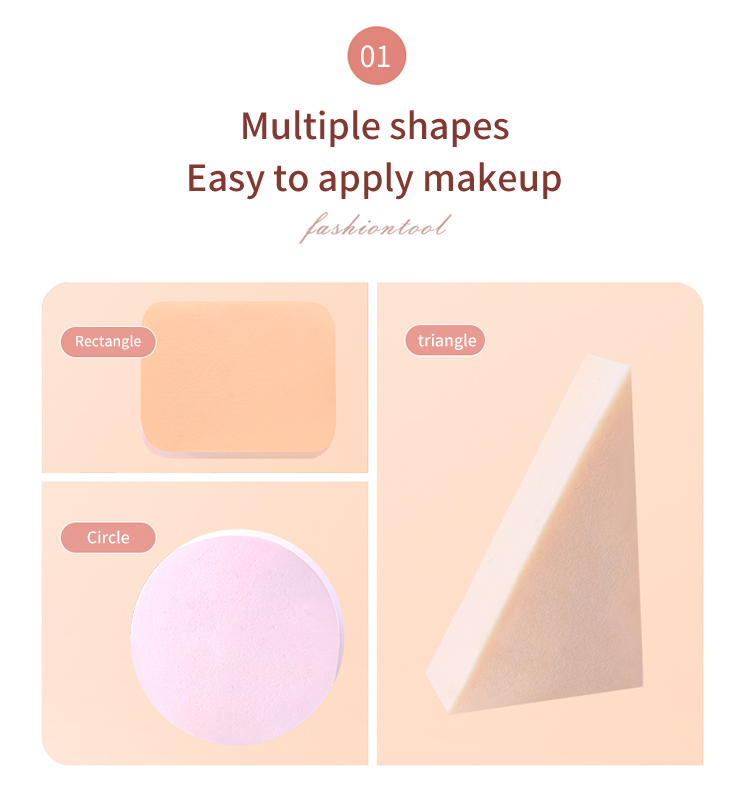 YOUSHA 10pcs Wholesale Foundation Round Makeup Sponge High Quality Square Makeup Puff Triangle Powder Puff Private Label YF048