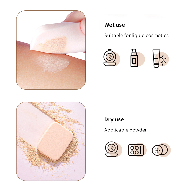 YOUSHA 10pcs Wholesale Foundation Round Makeup Sponge High Quality Square Makeup Puff Triangle Powder Puff Private Label YF048