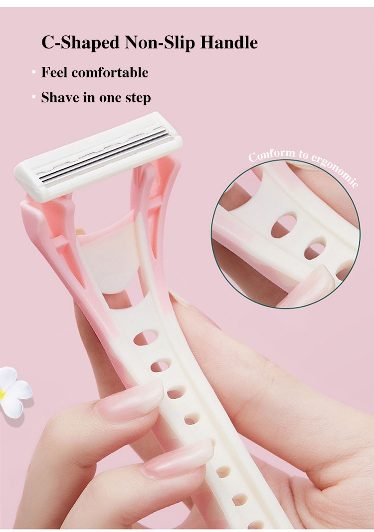 LMLTOP 1pcs Non-Slip Handle Shaver Single Blade Eyebrow Trimmer Body Hair Removal Reusable Harrow Shaving Knife Manual A0933