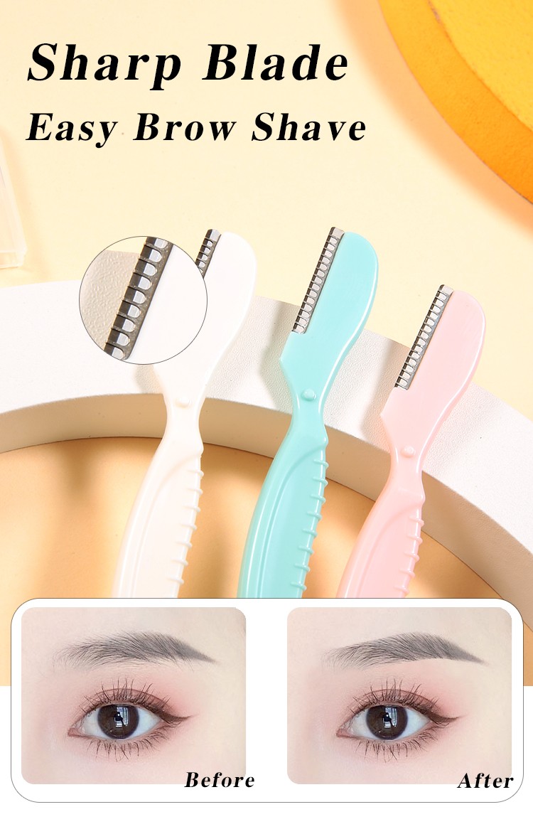 LMLTOP 3pcs Eyebrow Razor And Facial Razor Eyebrow Trimmer For Women Non-Slip Handle Eyebrow Shaver With Lid A994