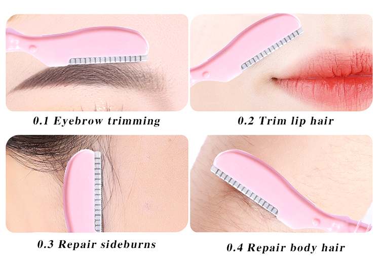LMLTOP 3pcs Eyebrow Razor And Facial Razor Eyebrow Trimmer For Women Non-Slip Handle Eyebrow Shaver With Lid A994