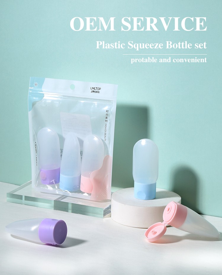 LMLTOP 3pcs 30ml Plastic Empty Bottle Flip-Open Squeeze Bottle Portable Small Capacity Empty Shampoo Bottles SY711