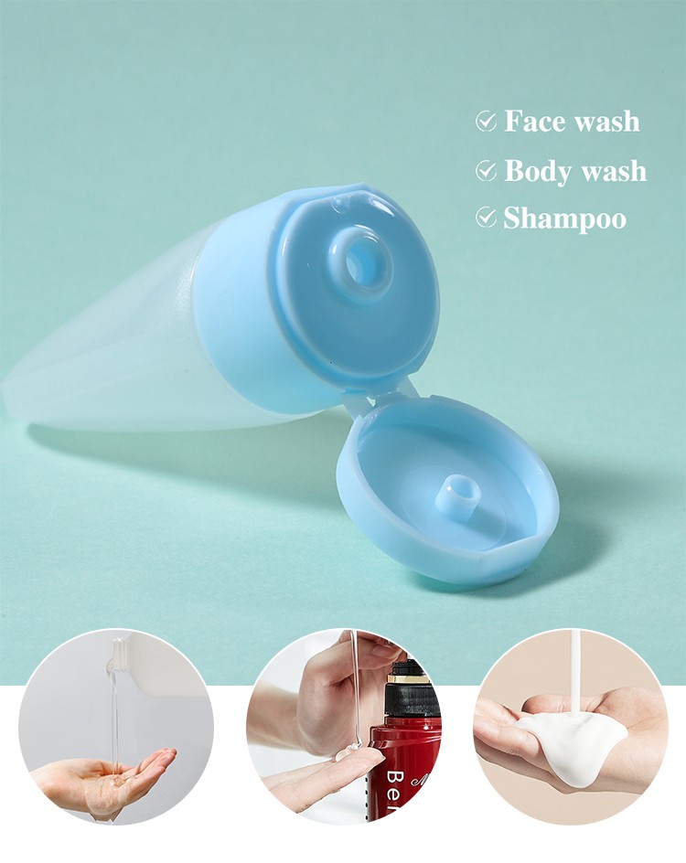 LMLTOP 3pcs 30ml Plastic Empty Bottle Flip-Open Squeeze Bottle Portable Small Capacity Empty Shampoo Bottles SY711