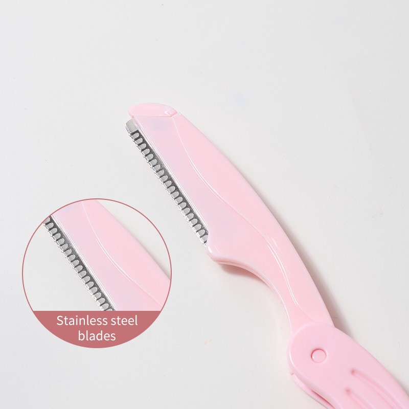 LMLTOP Manufacturer Eyebrow Razor Shaver Knife Private Label Single Safe Foldable Stainless Steel Women Eyebrows trimmer A0267