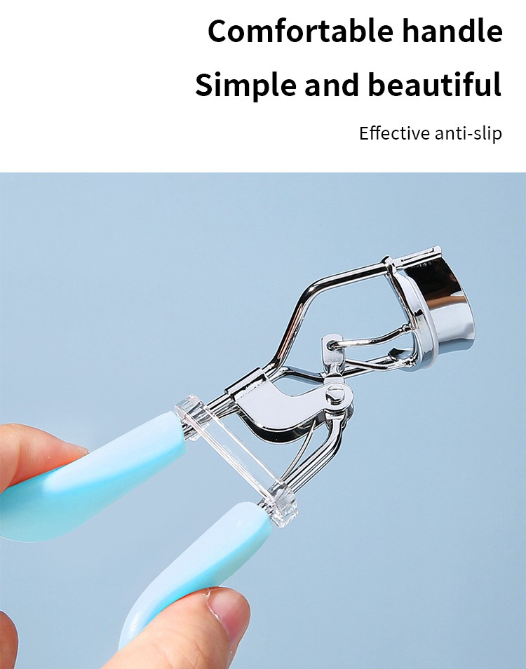 LMLTOP 1pc Stainless Steel Eyelash Curler Pink Plastic Handle Portable Eyelash Curlers Custom Private Label Eyelash Curler A0336