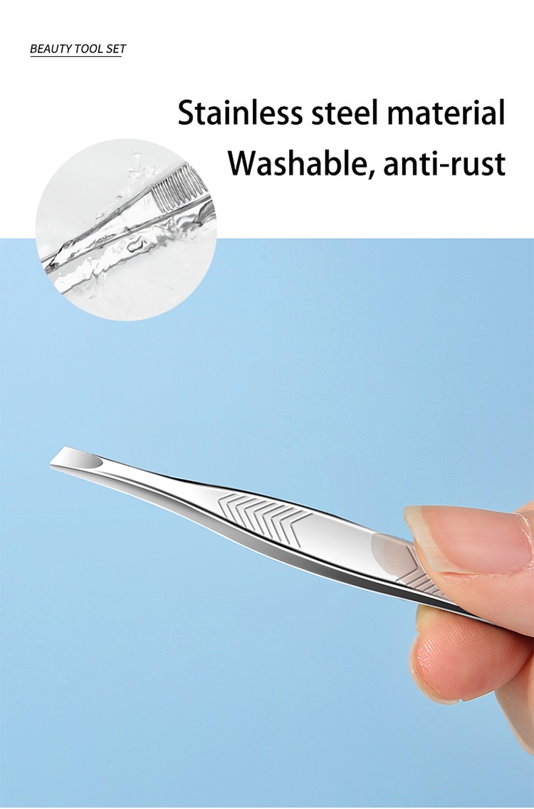 OEM LMLTOP Stainless Steel Tweezers Eyebrow Smooth Shape Tweezers For Eyelash Extension Eyebrow Tweezer Set Private Label ABC