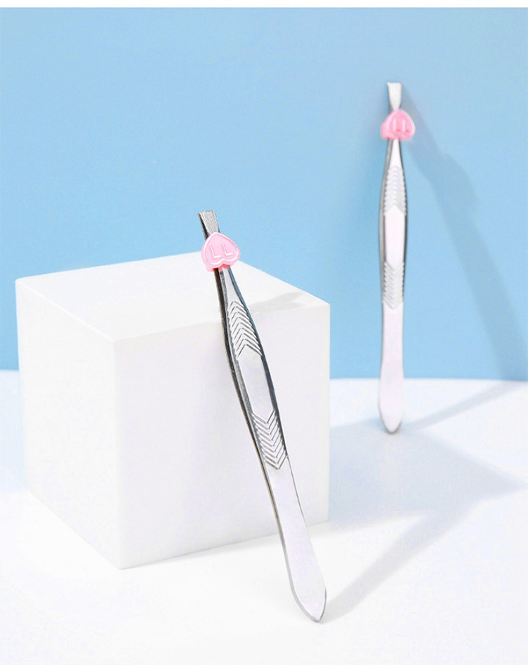 OEM LMLTOP Stainless Steel Tweezers Eyebrow Smooth Shape Tweezers For Eyelash Extension Eyebrow Tweezer Set Private Label ABC