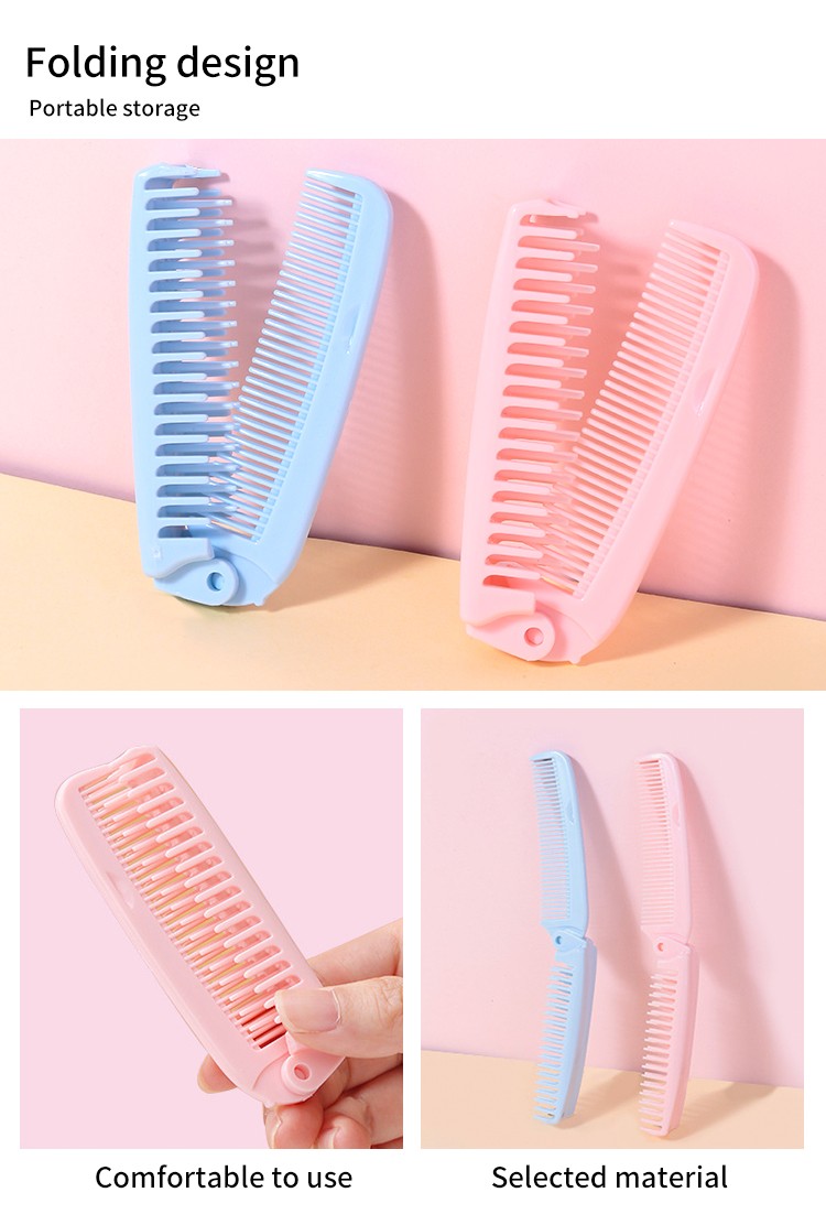 LMLTOP Portable Hair Beauty Tools Plastic Double Head Plastic Folding Hair Brush Straightener Comb C164