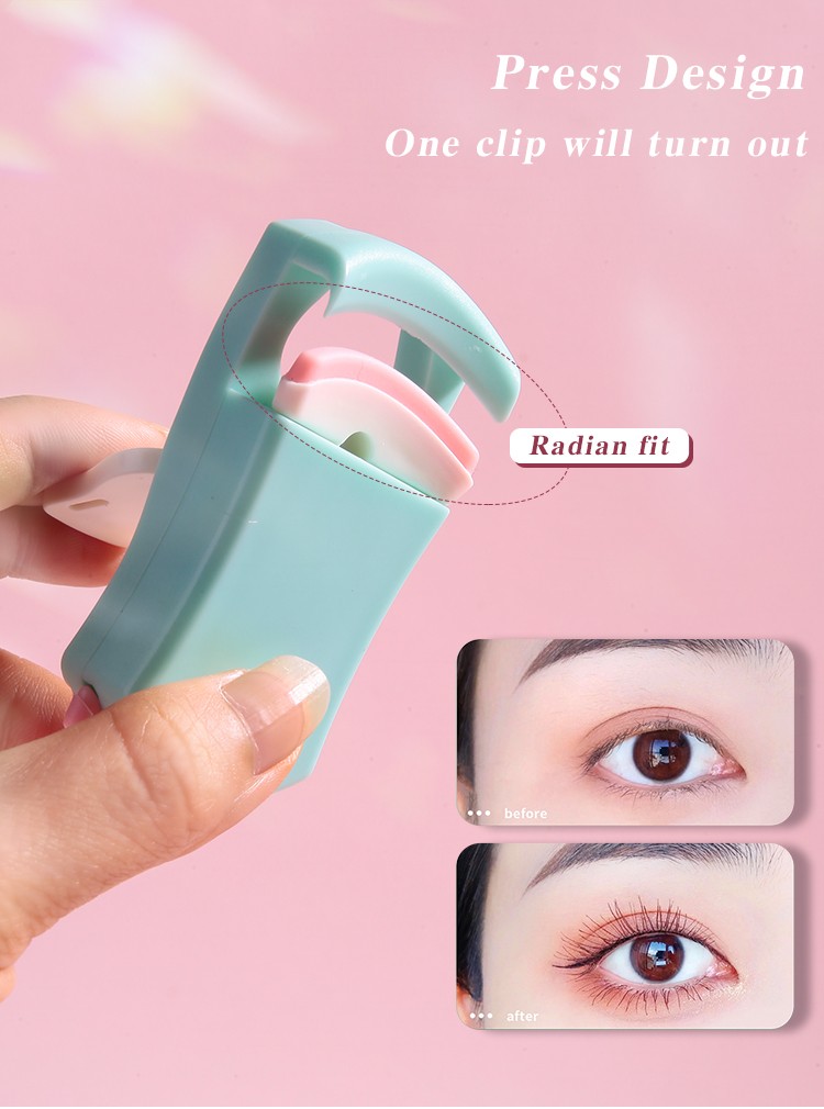 LMLTOP OEM 2pcs Beauty Personal Care Products Green Professional Portable Plastic Eyelash Curler Mini Cute Lash Curler A341