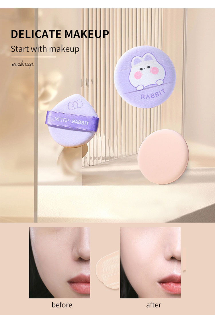 LMLTOP OEM Wholesale 2pcs Circle Air Cushion Puff Beauty Sponge Soft Foundation Powder Puff Private Label SY210