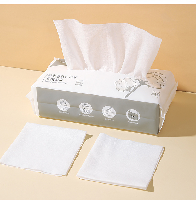 Lameila 80pcs Wholesale Plain Weave Facial Clean Pad Private Label Disposable Cotton Face Cleansing Towel B246