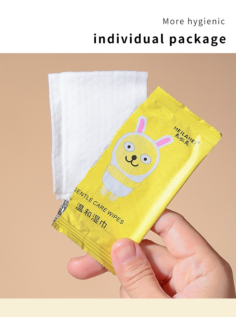 Meilamei 10pcs Non-Woven Soft Skin Friendly Wet Wipes For Face Portable Wet Tissue Wipes Individual Packaging E2066