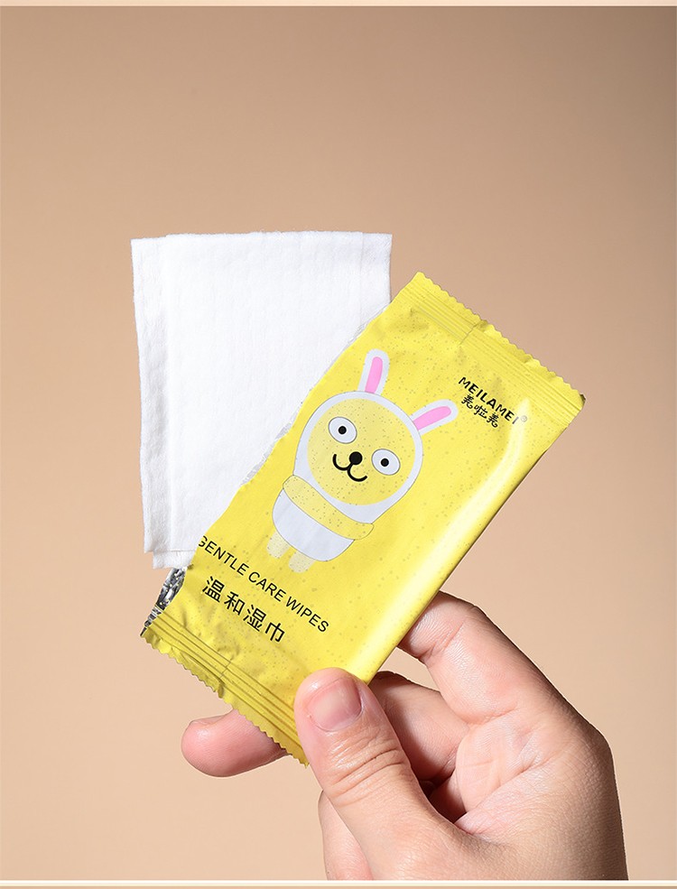 Meilamei 10pcs Non-Woven Soft Skin Friendly Wet Wipes For Face Portable Wet Tissue Wipes Individual Packaging E2066