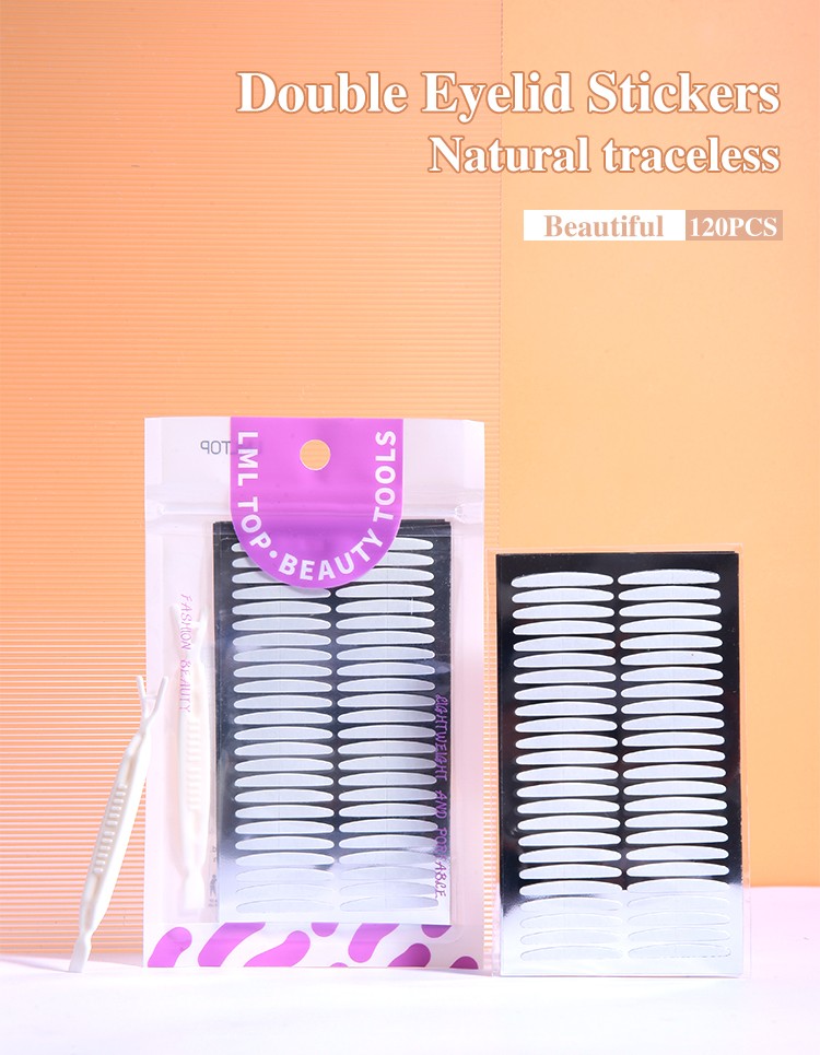 LMLTOP 120pcs Beauty Tool Natural Skin Color Double Eyelid Tape Two-Sided Paste Eyelid Sticker Invisible Lace Eyelid Tape A1050