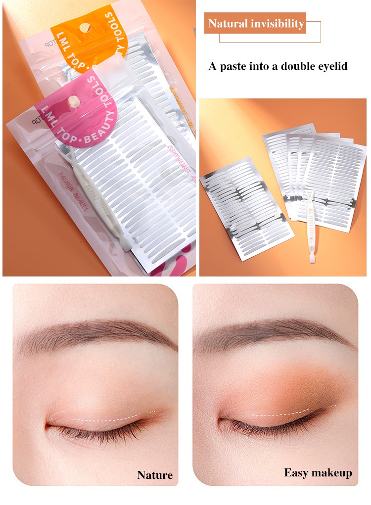 LMLTOP 120pcs Beauty Tool Natural Skin Color Double Eyelid Tape Two-Sided Paste Eyelid Sticker Invisible Lace Eyelid Tape A1050