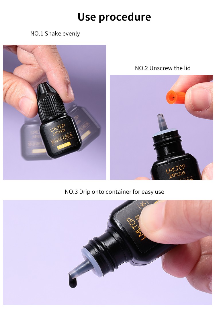 LMLTOP Grafting Eyelash Black Glue Eyelash Extension Glue Eyelash Glue Strong Hold Waterproof Good Viscosity SY022