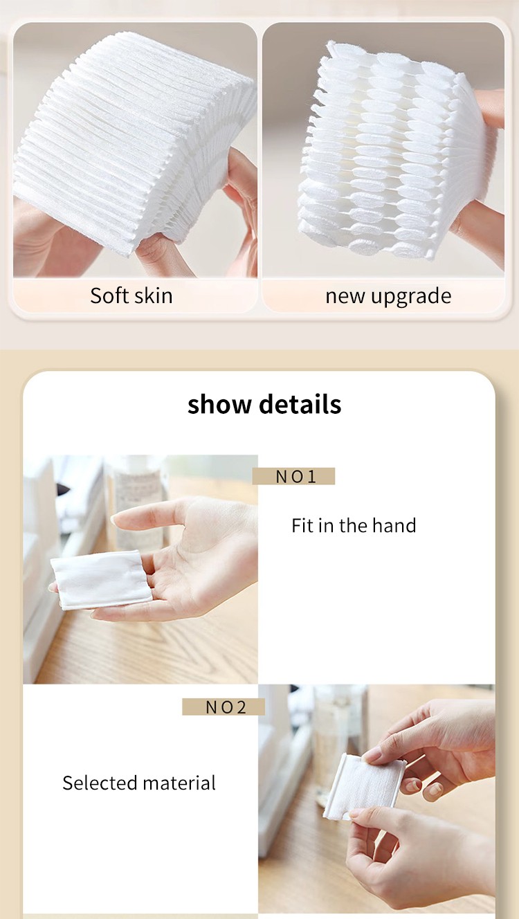 LMLTOP 80pcs 3 Layers Cosmetic Cotton Pads Sandwich Cotton Pads For Face Square Cotton Makeup Remover Pads B155