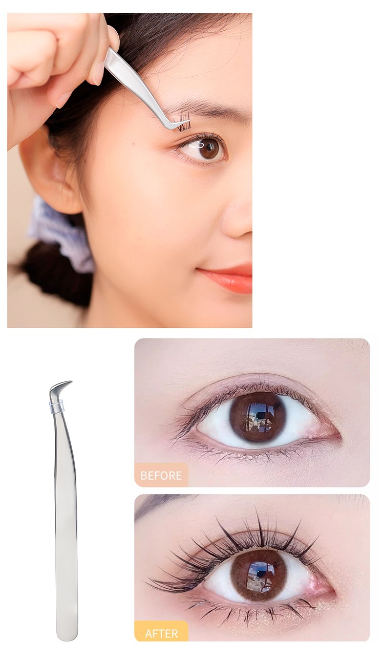 LMLTOP Professional Beauty Tools Eyebrow Tweezers Eyelash Tweezers Tweezers For Eyelash Extension Custom Logo SY522