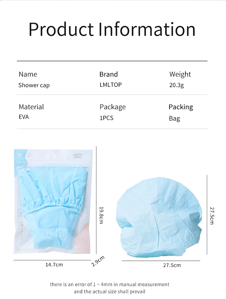 LMLTOP Low Price Wholesale Cap Shower Caps For Women Waterproof Large Shower Cap Customizable C0864