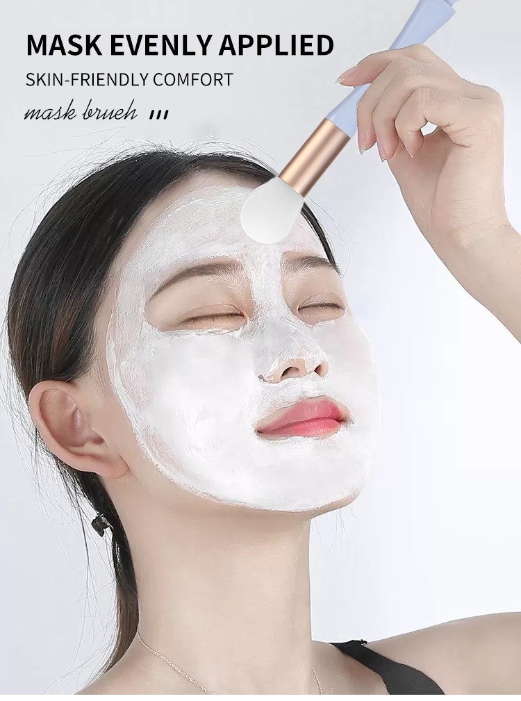 LMLTOP Wholesale Silicone Mask Brush Double-End Face Masking Brush Low Price Cosmetics Spatula Cream Applicator SY607