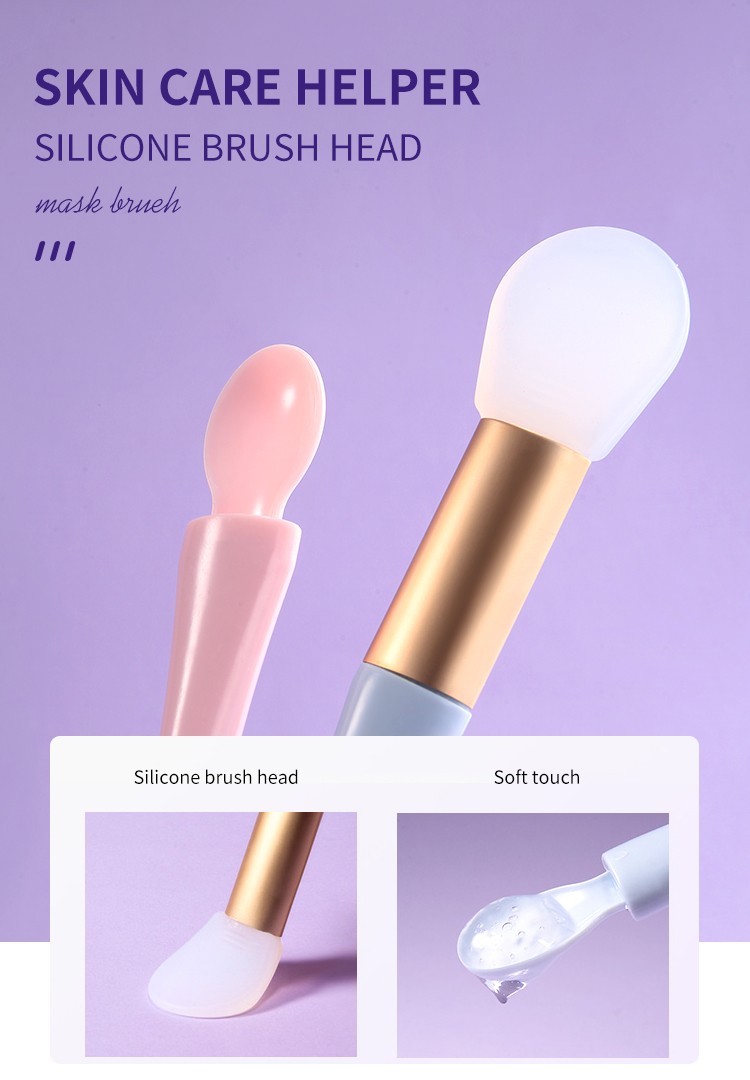 LMLTOP Wholesale Silicone Mask Brush Double-End Face Masking Brush Low Price Cosmetics Spatula Cream Applicator SY607