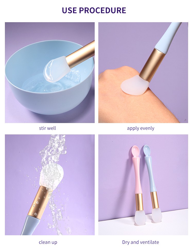 LMLTOP Wholesale Silicone Mask Brush Double-End Face Masking Brush Low Price Cosmetics Spatula Cream Applicator SY607