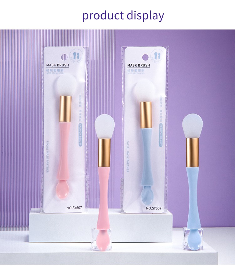 LMLTOP Wholesale Silicone Mask Brush Double-End Face Masking Brush Low Price Cosmetics Spatula Cream Applicator SY607