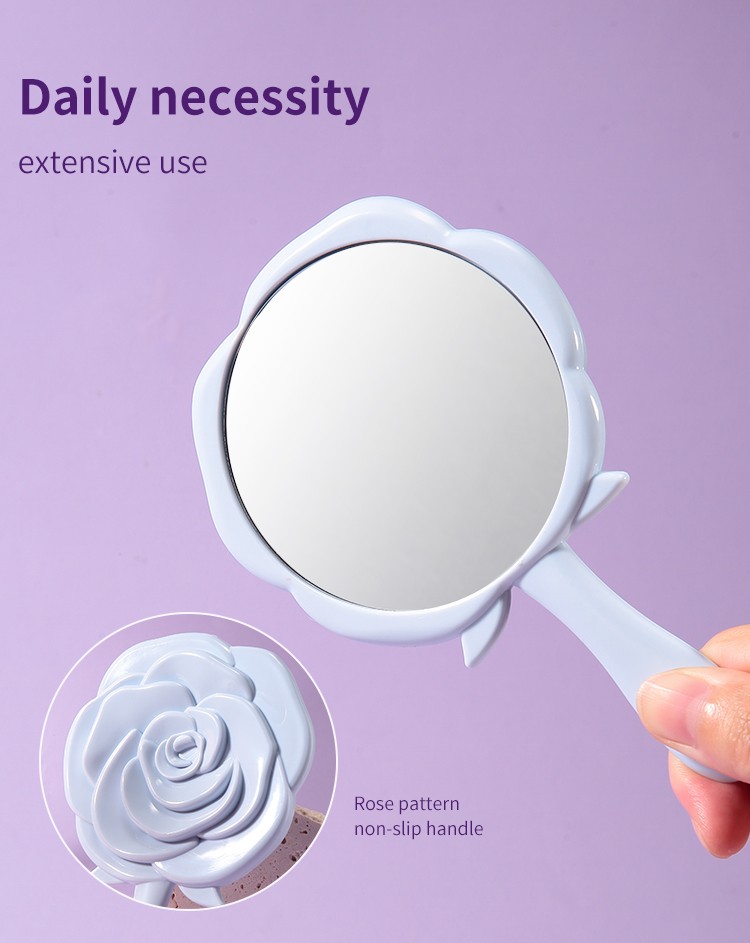 LMLTOP Low Price Wholesale Cosmetic Mirror In Hand Blue Pocket Mirror Compact And Portable SY731