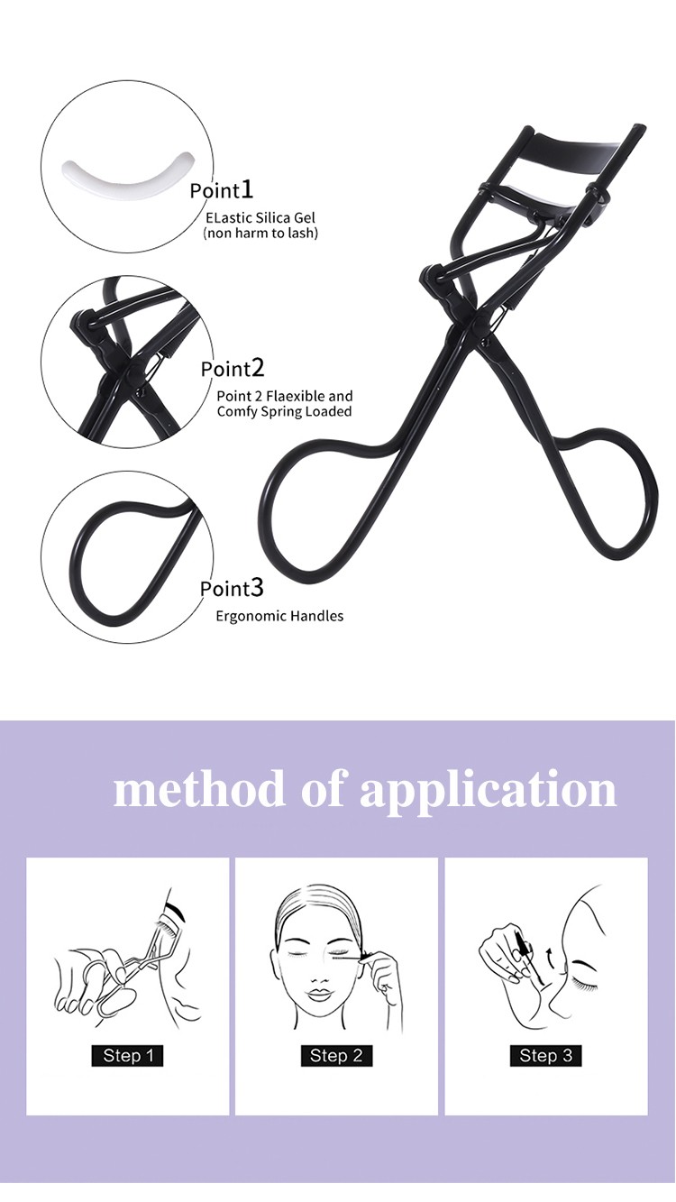 LMLTOP Low Price Wholesale Stainless Steel Black Eyelash Curler Private Label Eyelash Curl Aid Professional 549