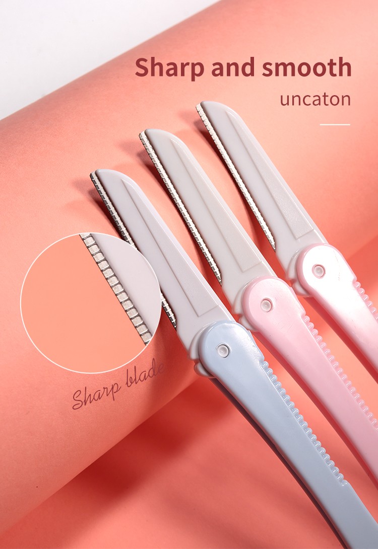 LMLTOP Hot Sale Folding Eyebrow Razor Plastic Hand Eyebrow Hair Remover Razor High Quality Eyebrow Razor Trimmer A0228