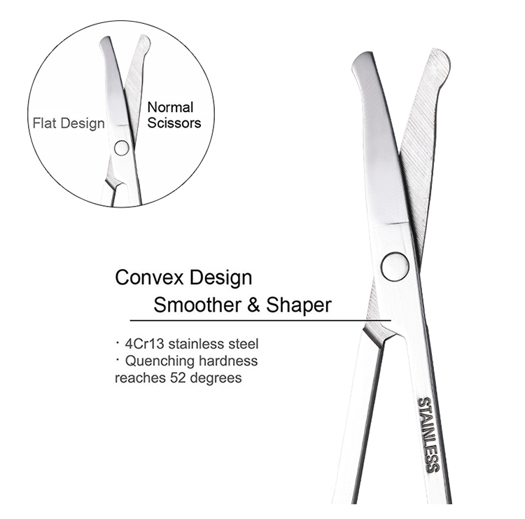 LMLTOP Whosale Beauty Makeup Scissor Hair Eyelash Remover Pointed stainless steel Eyebrow Scissors A0403