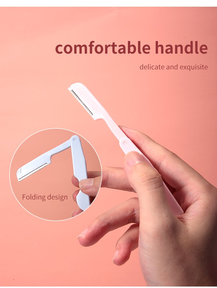 Private Label Low Price 3pcs Eyebrow Razors Folding Brow Razor Set For Women Hair Removal Pain Free Eyebrow Trimmer A909