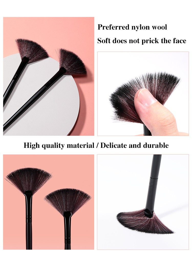 Customizable Handle Logo Lameila Nylon Single Makeup Brush Facial Fan Highlighter Brushes Professional Powder Brush M851