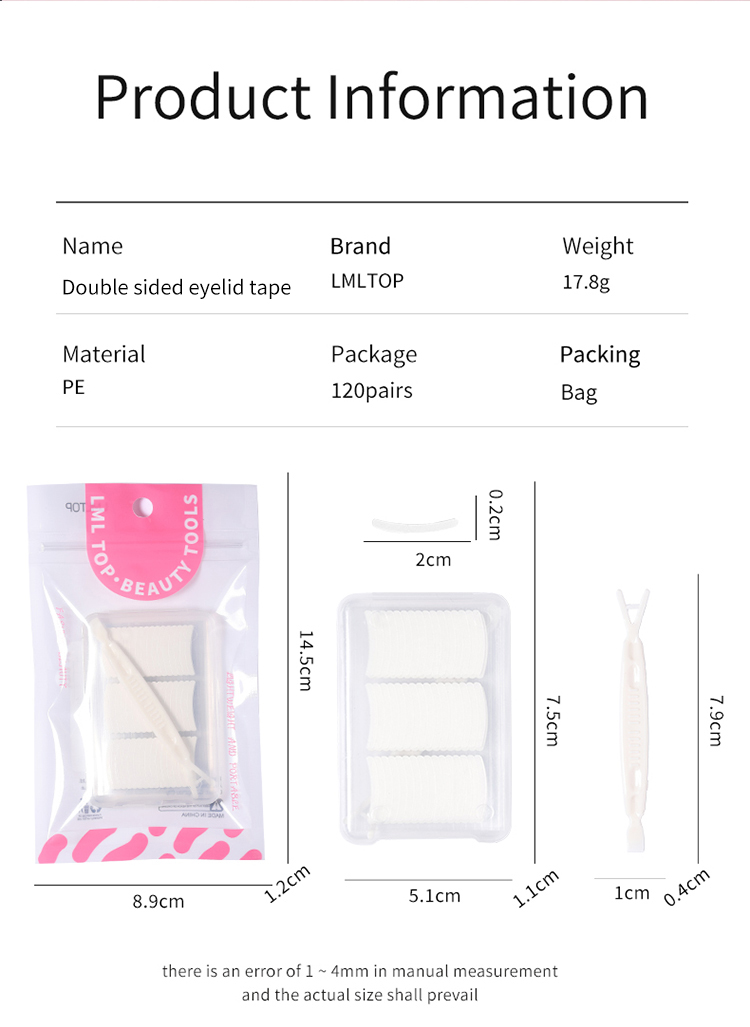 LMLTOP 120pairs Natural Skin Color Eyelid Tape Invisible Two-Sided Double Eyelid Tape A1057