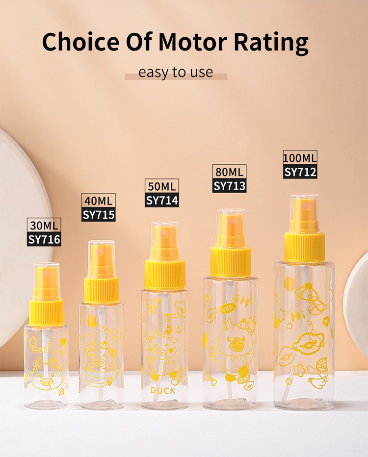 LMLTOP 30 40 50 80 100ml PET Spray Bottle High Quality Empty Bottles Plastic Travel Bottle SY712-SY716