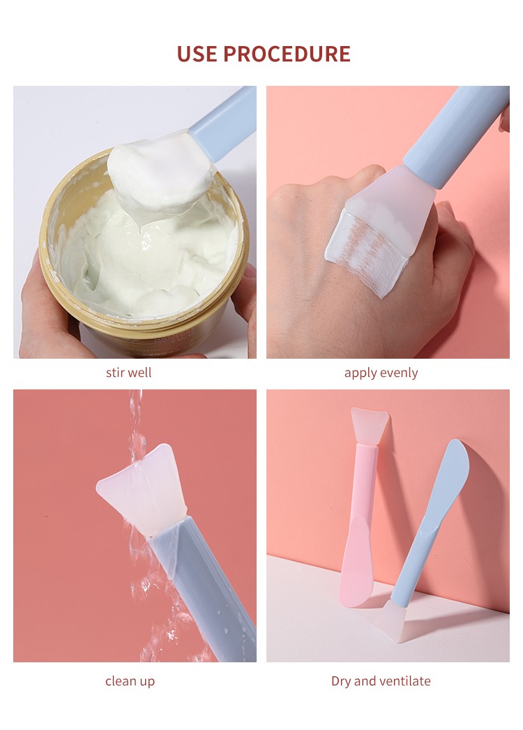 OEM LMLTOP Double-End Silicone Mask Brush Low Price Face Masking Brush Cosmetics Spatula Cream Applicator Wholesale SY606