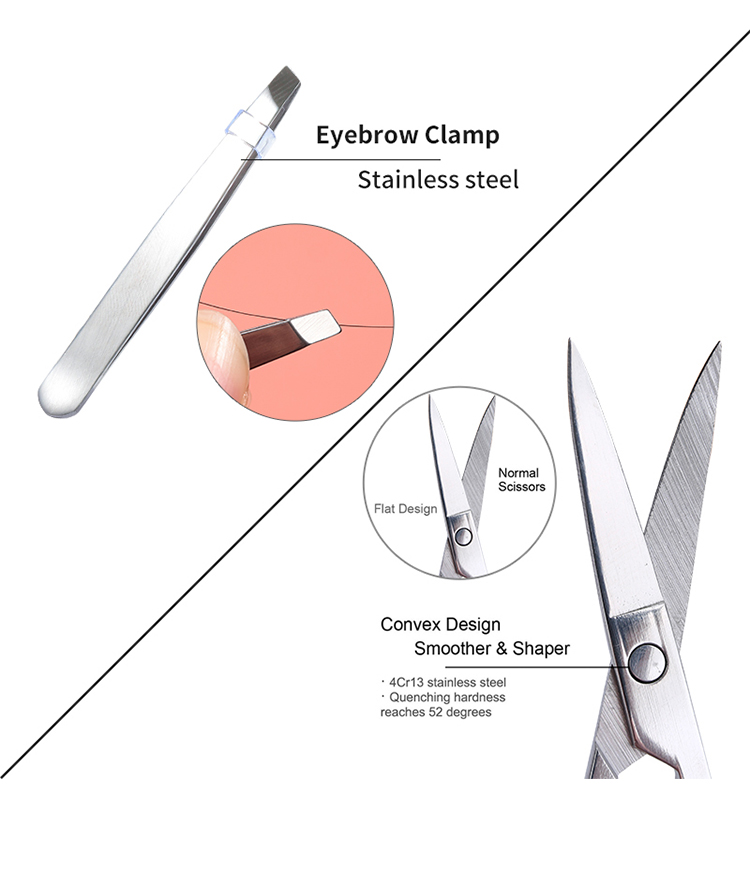 LMLTOP 3 In 1 Professional Eye Brow Makeup Tools Women Stainless Steel Face Hair Remover Tweezer Eyebrow Razor Set A0876