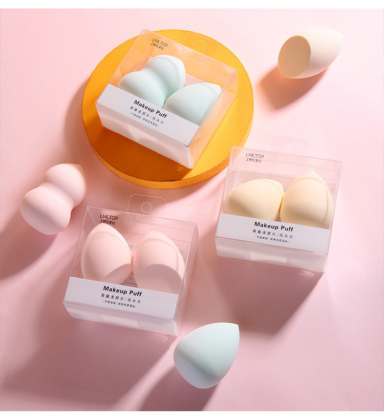 LMLTOP Wholesale Low-Priced 2pcs Makeup Blender BB Cream Makeup Sponge High Quality Foundation Face Puff A80070 A79956 A79982