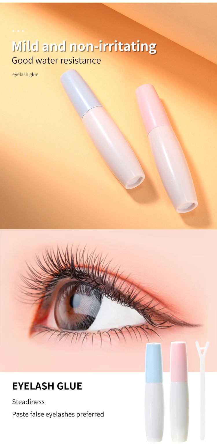 LMLTOP 2 Pcs Oem Double Eyelid Tape Sticker Glue With Fork Waterproof Lace Transparent White Eyelash Glue For Extension 3323