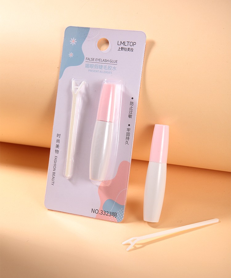 LMLTOP 2 Pcs Oem Double Eyelid Tape Sticker Glue With Fork Waterproof Lace Transparent White Eyelash Glue For Extension 3323
