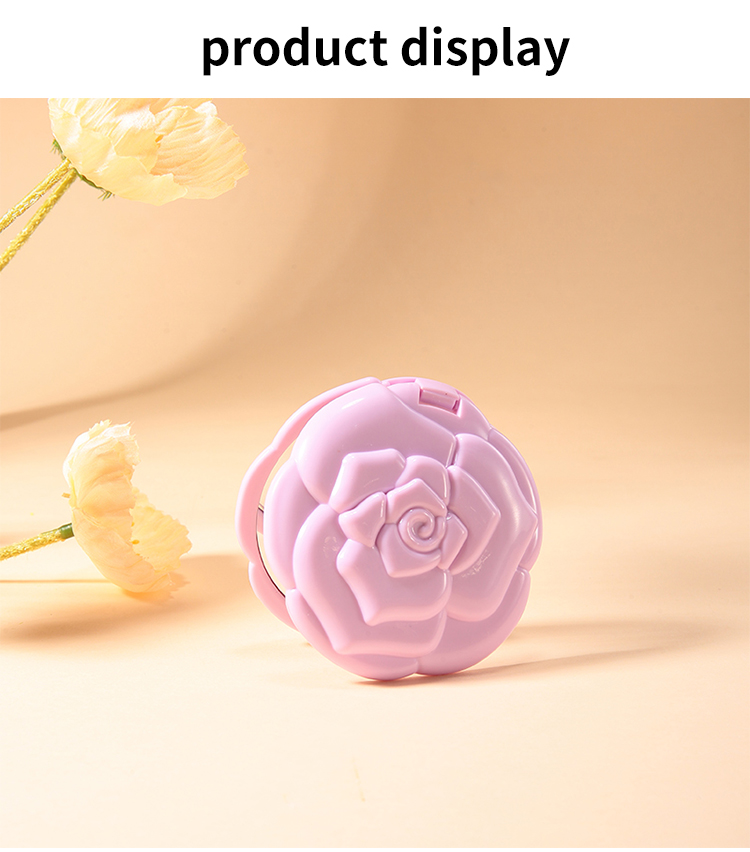LMLTOP Portable Cosmetic Mirror Purple Rose Two-Sided Pocket Mirror Three-Dimensional Carved SY730