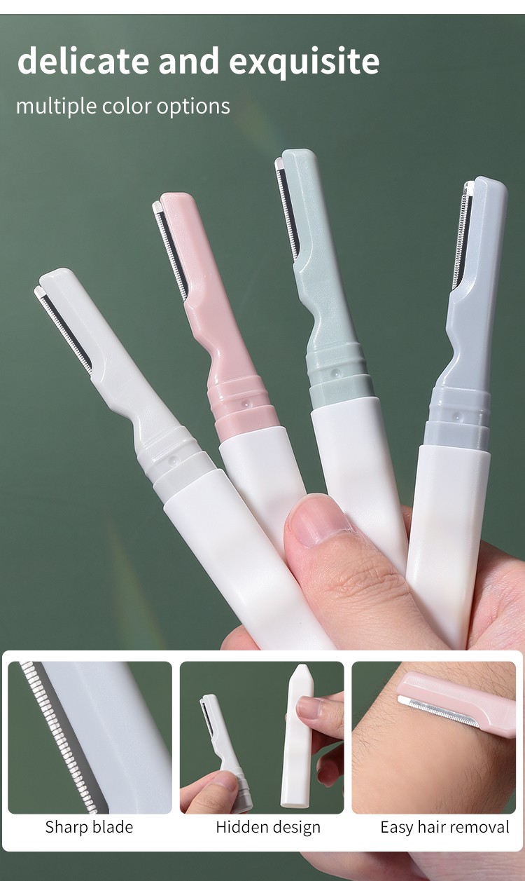 On Sale LMLTOP Factory price 2pcs Portable Eyebrow Razor Detachable Eyebrow Shaver Eyebrow Trimmer For Women A958