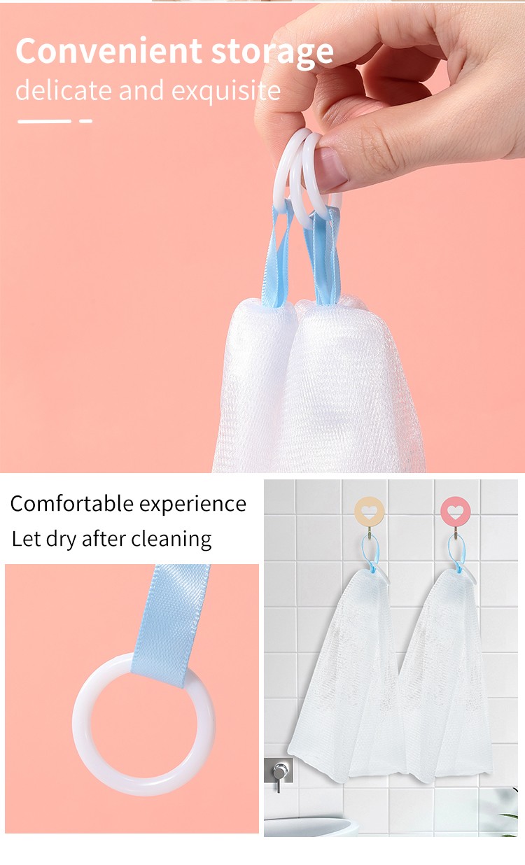 LMLTOP Newest Personal Care Soap Bubble Net OEM Foaming Net Dense Foam Double-layer Soap Mesh Foaming Net Private Label B0025