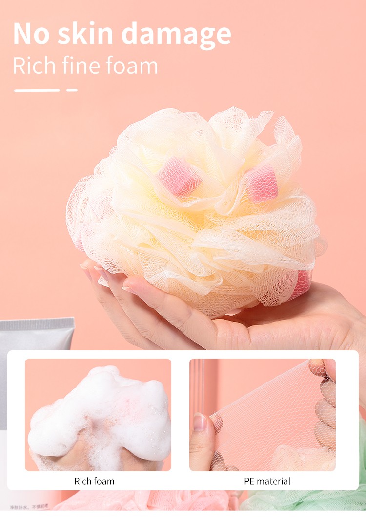 LMLTOP Hot Sale Factory Direct Sale Net Surface Bath Ball Colorful Sponge Bath Clean Up The Cutin Bath Sponge Exfoliating C049