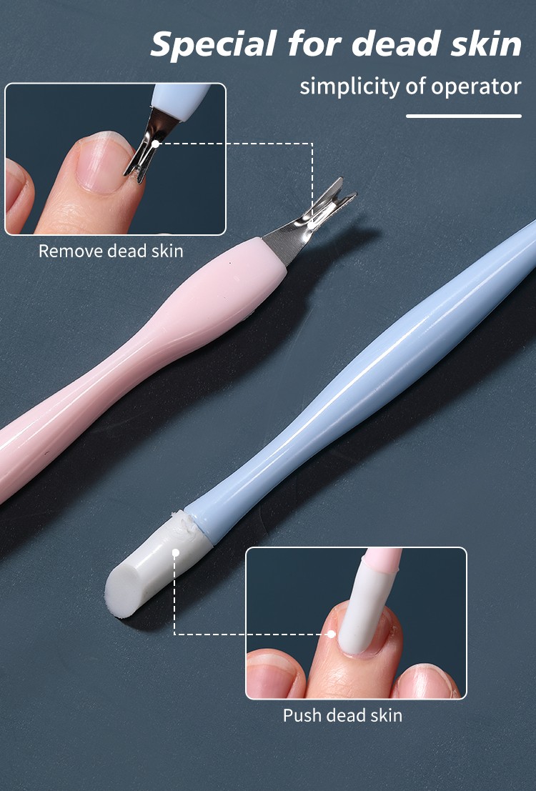 LMLTOP Good Fork Nail Callus Remover File Remove Dead Skin Without Damaging Tool Cuticle Callus Remover Trimmer Fork C0127