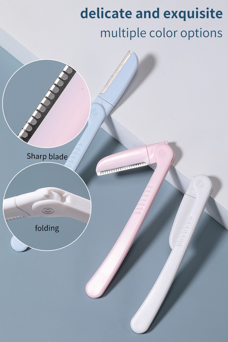 LMLTOP 3pcs Eyebrow Trimmer Blades Shaver Knife Blade Shaper Crayon White Pink Makeup Eye Brow Shaping Face Razor A920