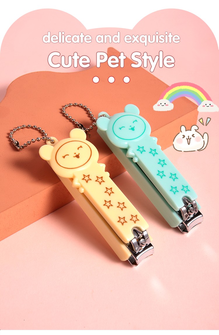 LMLTOP Green Yellow Cute Baby Nail Clipper Wholesale Cartoon Toe Nail Clipper Stainless Steel SY502